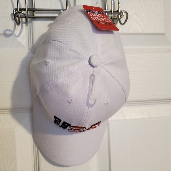 NWT USA white baseball hat Unisex Velcro closure OS - Picture 3 of 3